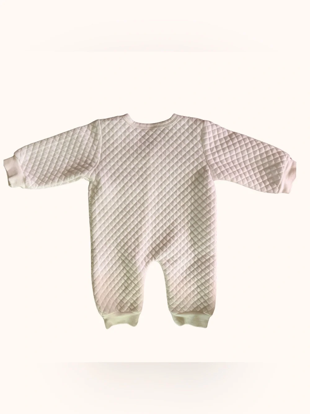 SHEIN White Quilted Baby Footed One-Piece